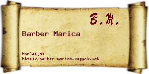 Barber Marica névjegykártya